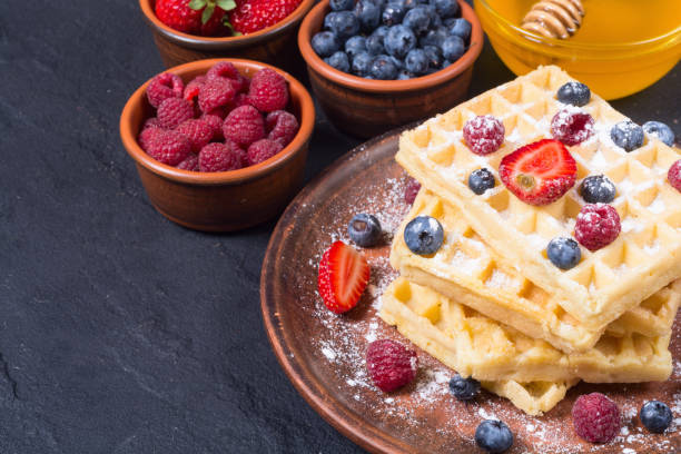 istock Homemade belgian waffles 859587990