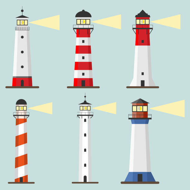 ilustrações, clipart, desenhos animados e ícones de ícone de farol - sea sign direction beacon