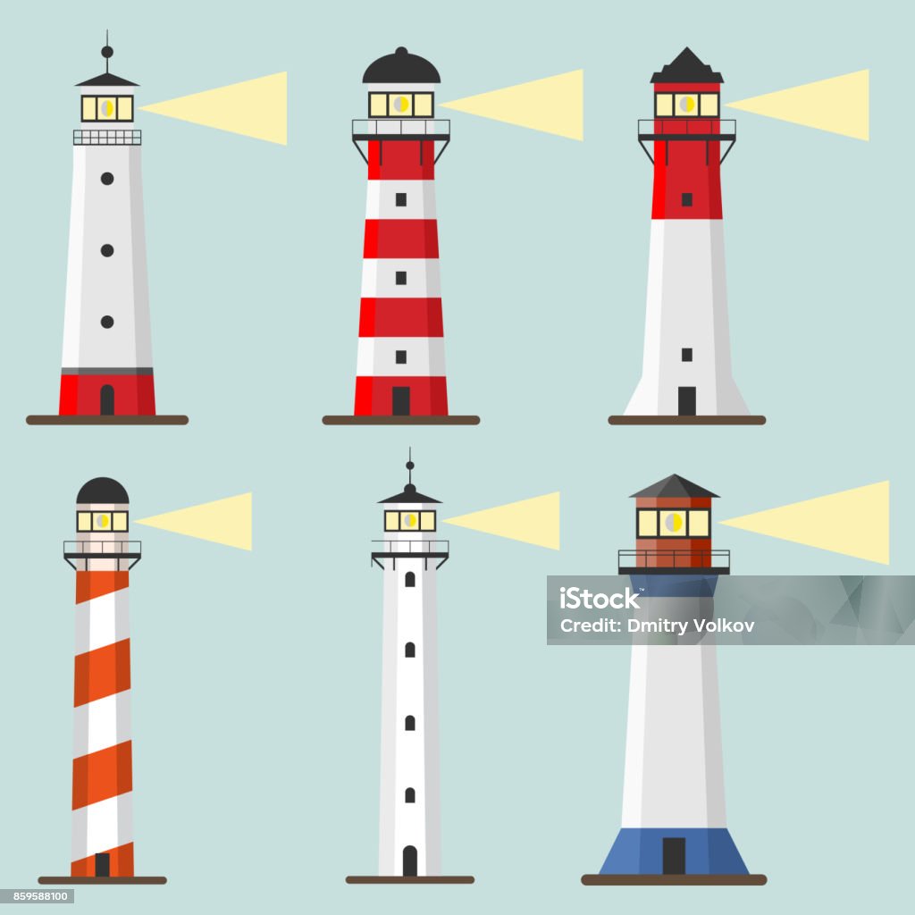 Lighthouse icon Lighthouse icon. Flat design, vector illustration, vector. Lighthouse stock vector