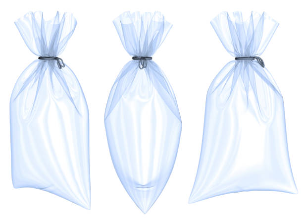 Plastic bag of millet isolated on white background