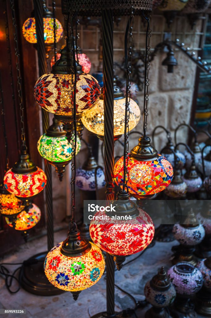 Arab street lanterns in the city of Dubai Arab street lanterns in the city of Dubai in the United Arab Emirates Antique Stock Photo