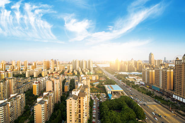 istock Shanghai skyline and cityscape at sunset 859593822