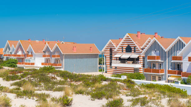 istock Aveiro in Portugal, colored and lined houses 859603470