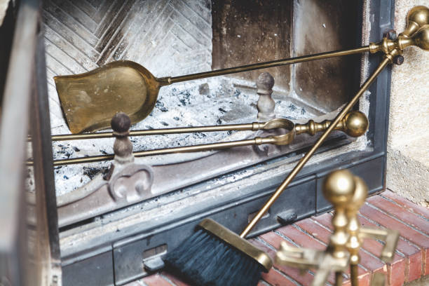 istock Tools for cleaning are in furnace chimney 859607330