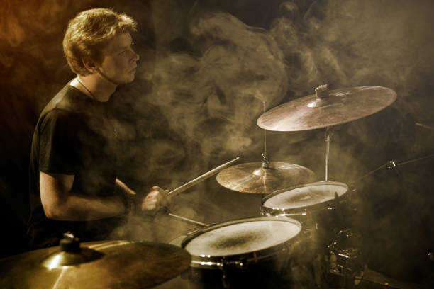 istock The drummer plays solo. 859612058