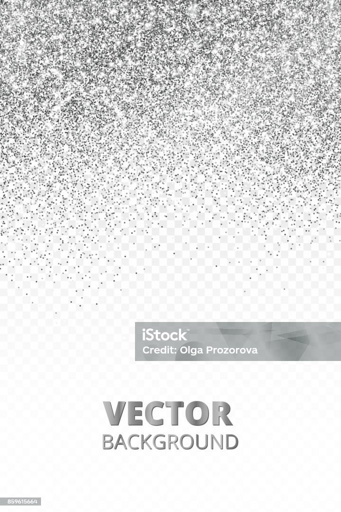 Falling Glitter Confetti Vector Silver Dust Isolated On Transparent  Background Sparkling Glitter Border Festive Frame Stock Illustration -  Download Image Now - iStock