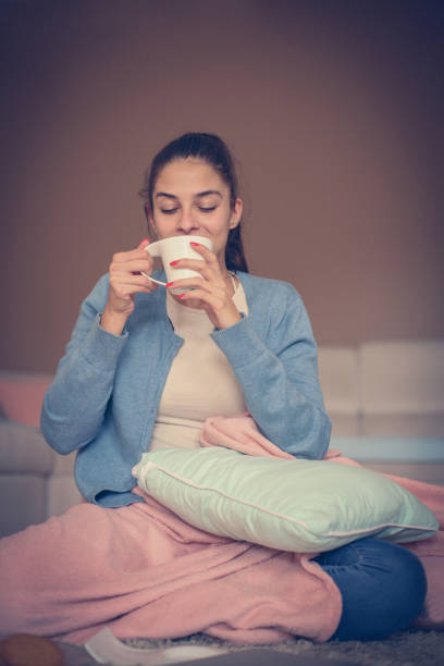 istock Young woman at home. 859616200