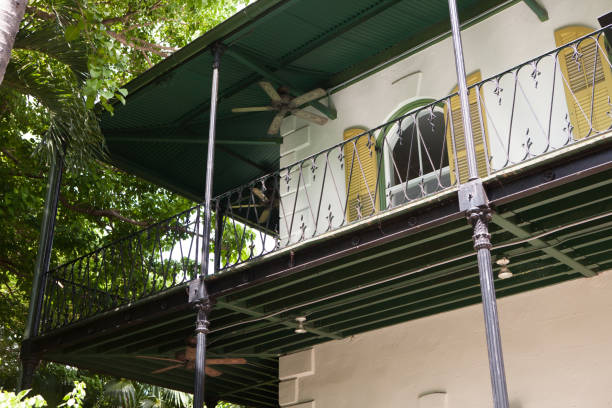 Hemingway Museum in Key West, Florida Key West, Florida - October 6, 2016: Hemingway House, the home of famous author Ernest Hemingway, which is now a museum. hemingway house stock pictures, royalty-free photos & images
