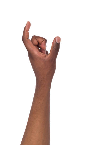 istock Male hand measuring something, cutout, gesture 859620188