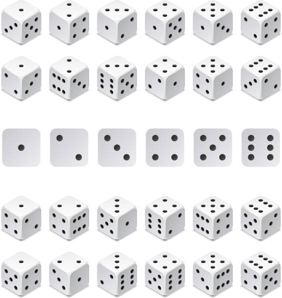 等尺性 3 d サイコロの組み合わせ。ベクトル ゲーム キューブが分離されました。アプリとカジノの概念をギャンブル コレクション - dice cube number 6 luck点のイラスト素材／クリップアート素材／マンガ素材／アイコン素材