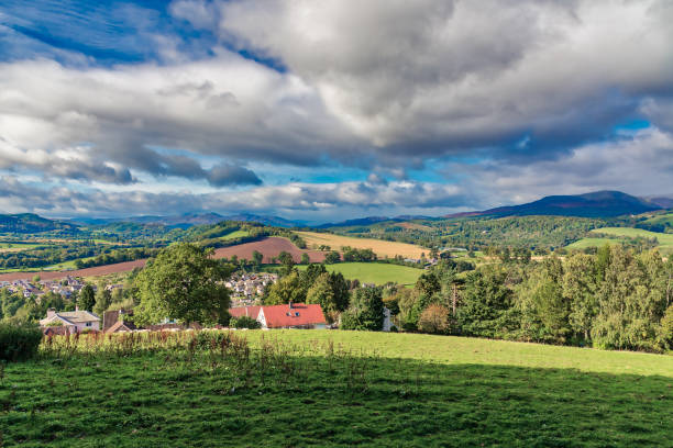 istock Beautiful Crieff Hillside, Valleys and Forrest Walks in Scotland 859624246
