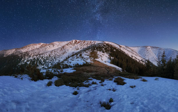 Night mountain panorama in Slovak republic, Low Tatras Night mountain panorama in Slovak republic, Low Tatras durkova stock pictures, royalty-free photos & images