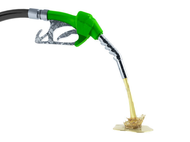 istock eco Fuel concept nozzle pump with hose 3d render on white background 859628120