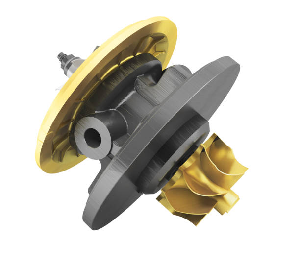 istock Cartridge for turbine car with gold inserts 3d render on white background 859628202