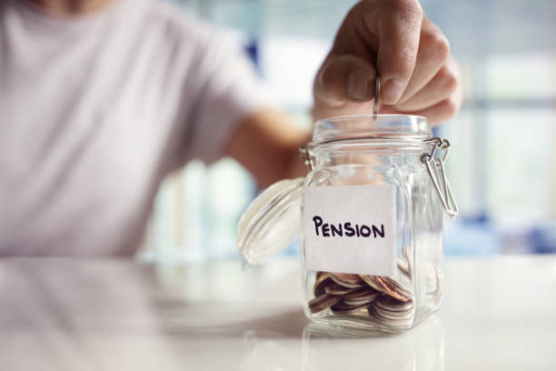 saving and pension planning - retirement planning imagens e fotografias de stock