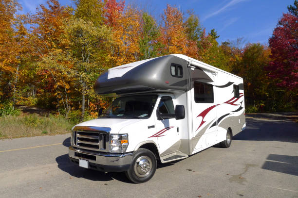 istock roadtrip with motorhome in Indian summer Canada 859630506