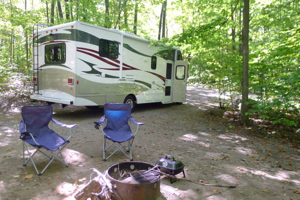 istock roadtrip with motorhome in Indian summer Canada 859631724