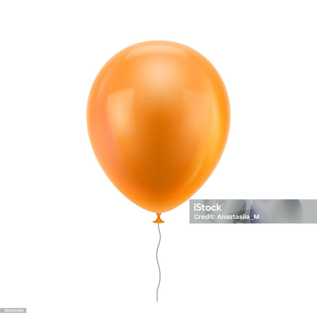Orange realistic balloon - Royalty-free Balão - Enfeite arte vetorial