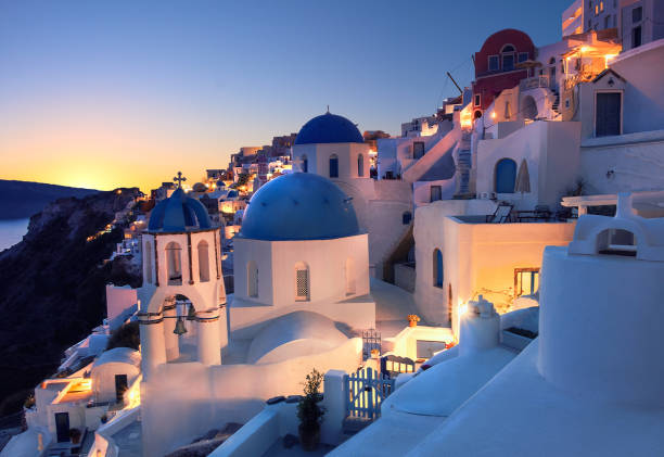 istock Oia village, Santorini island, Greece on a sunset 859635702
