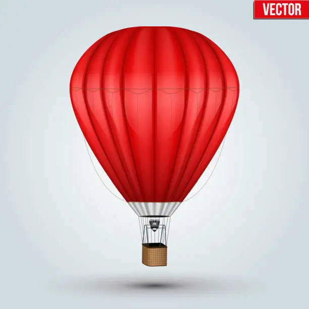 Vector illustration of Hot Air Red balloon