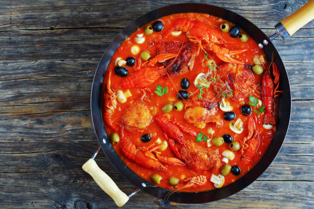 istock chicken marengo in wok skillet on table 859642604