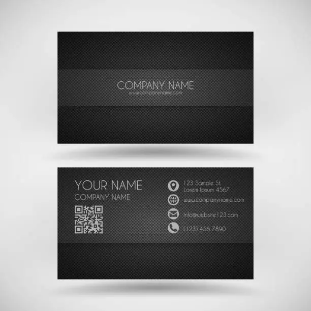 Vector illustration of Modern business card template with carbon fiber background