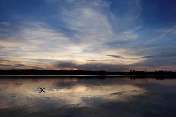 istock Sunset on the city pond 859646148