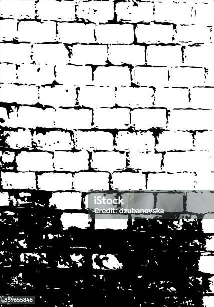 Grunge Texture Of Old Brick Wall Distressed Overlay Illustration Stock Illustration - Download Image Now