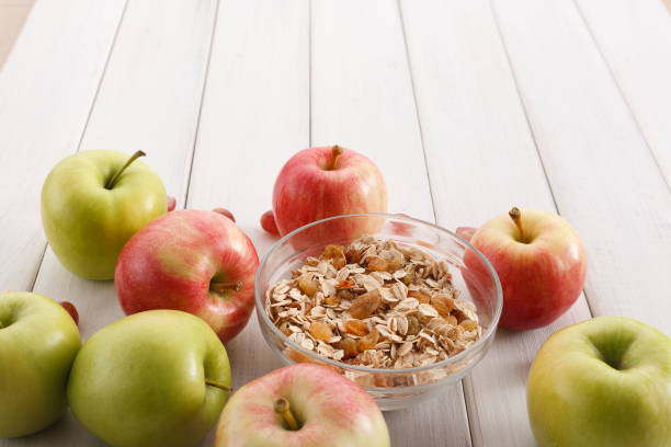 istock Healthy morning meals with muesli and apples 859659766
