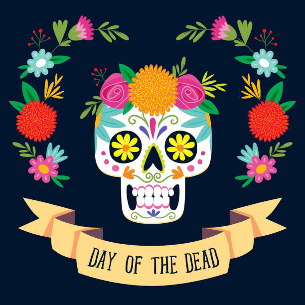 Ilustración de Dia De Los Muertos De Tarjeta Texto En Inglés y más Vectores  Libres de Derechos de Día de Todos los Santos - iStock