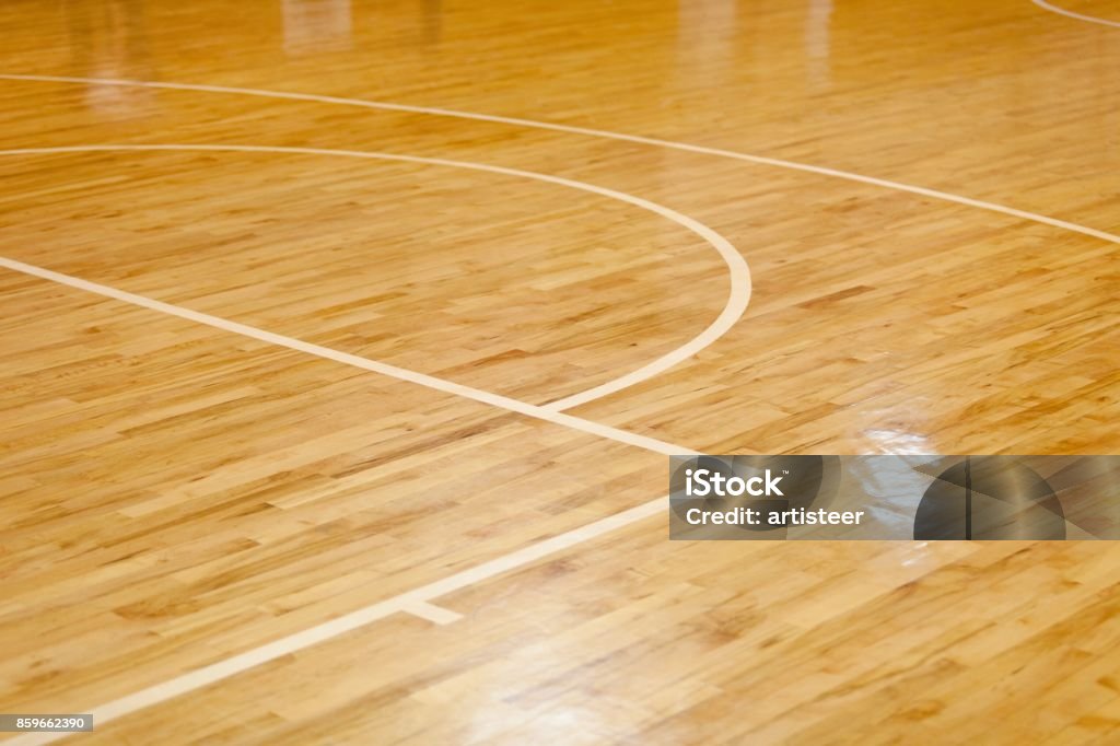 Basketball. Wooden Floor of Basketball Court Basketball - Sport Stock Photo