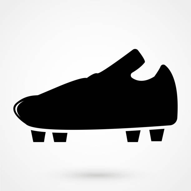 ilustraciones, imágenes clip art, dibujos animados e iconos de stock de icono de zapatos de fútbol - football outline lace vector