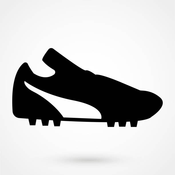 ilustrações, clipart, desenhos animados e ícones de ícone de sapatos de futebol - chuteira de futebol