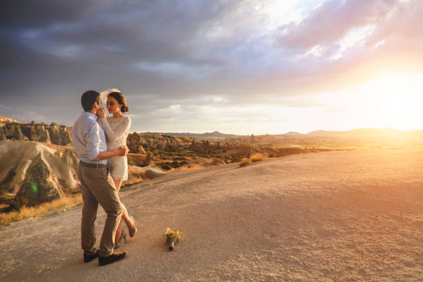 istock Newlyweds in Cappadocia, Turkey 859670102