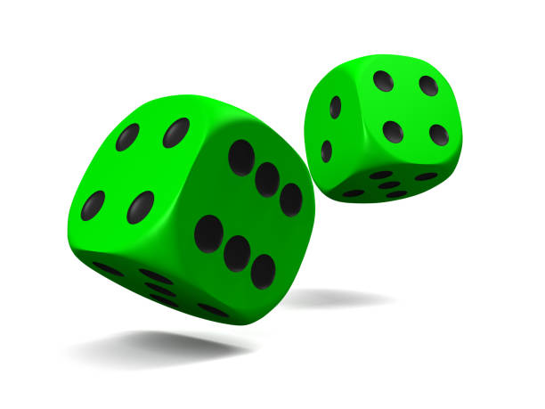 Green dice stock photo