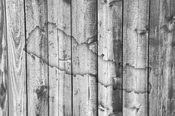 Map of Nepal on weathered wood