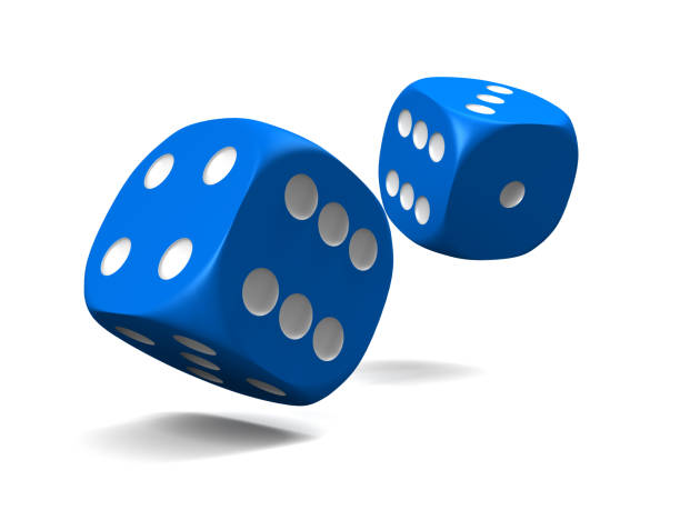 Blue dice stock photo