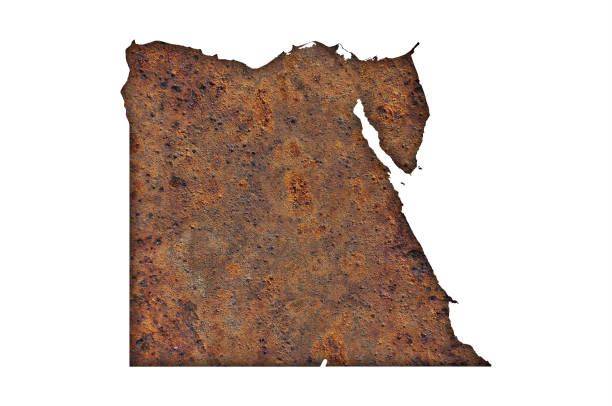 istock Map of Egypt on rusty metal 859675492