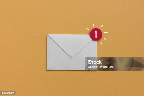 You Have One New Email Stock Photo - Download Image Now - E-Mail, Newsletter, Marketing