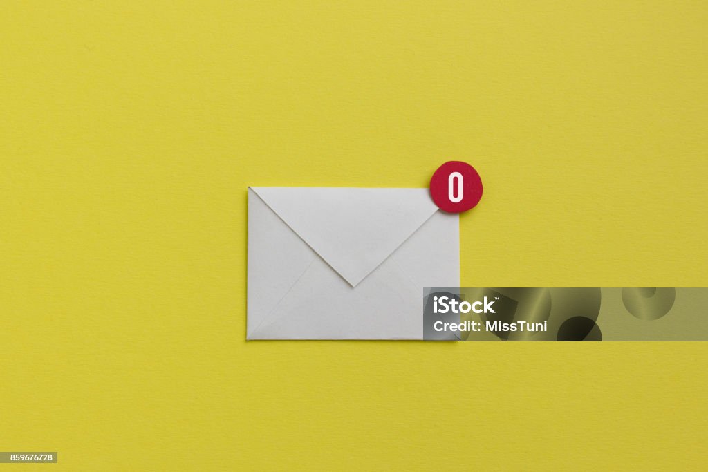 Empty inbox - zero emails Empty inbox - yeah you made it to zero emails waiting E-Mail Inbox Stock Photo