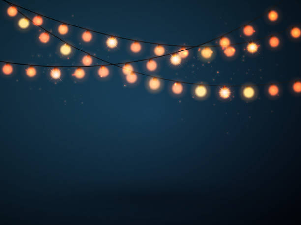 istock Christmas background. Golden xmas lights isolated. Vector illustration 859677284