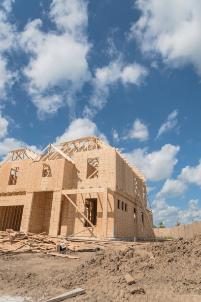 istock Wooden frame house under construction Pearland, Texas, USA 859691536