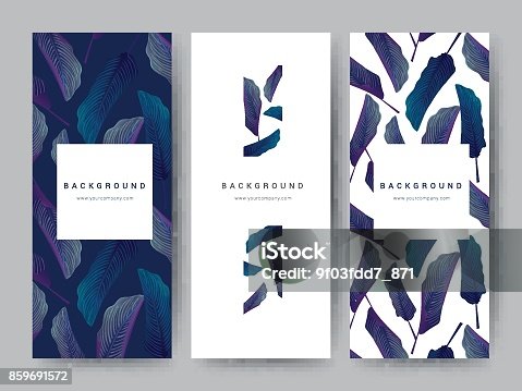 istock Branding Packageing leaf nature background, logo banner voucher, spring summer tropical, vector illustration 859691572