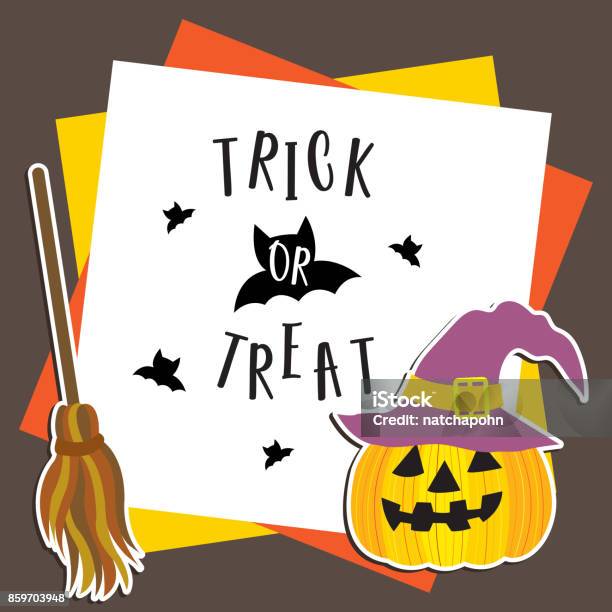Halloween Design Concept Trick Or Treat Template With Jack Olantern Halloween Design Concept Trick Or Treat Template With Jack Olantern