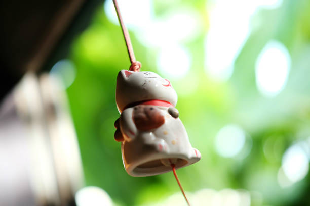 istock Japanese lucky cat doll hanging on the window 859707928