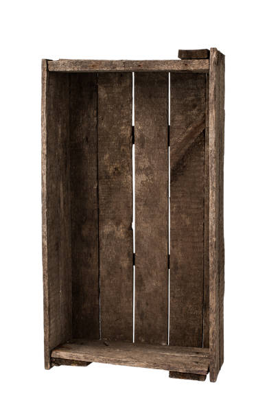 istock Wooden box isolated on white background 859710834