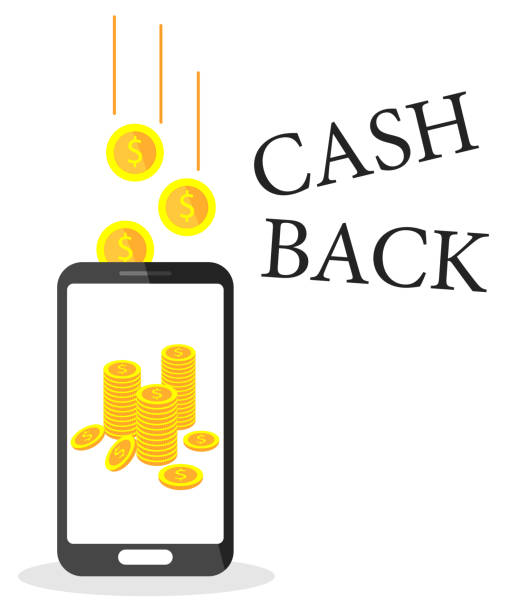 istock Refund. Cash back service. Gold coins in phone 859715228