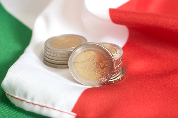 istock Italian Flag and Euro Coin 859719078