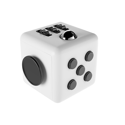 Detailed 3D render of the popular fidget cube.