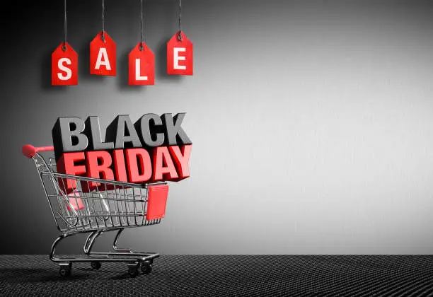 Black Friday Text In Shopping Cart